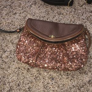 Gold sequin juicy couture clutch